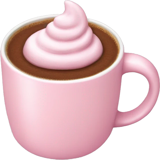 pastel pink mug hot chocolate emoji