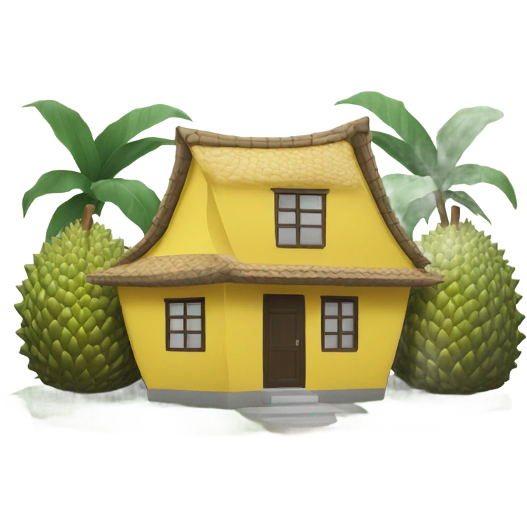 Durian shaped house emoji