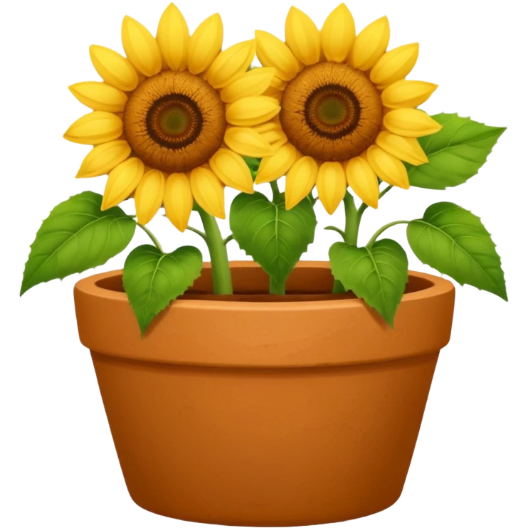 sun flowers in a clay pot emoji