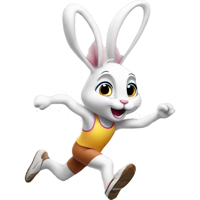 skipping sprint easter bunny emoji