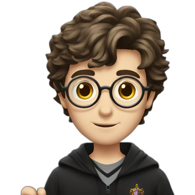 Harry Potter with wand emoji