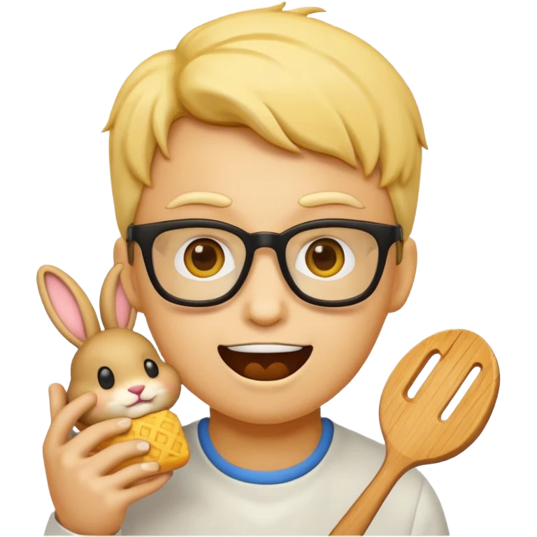 nerd face emoji eats coderabbit logo in emoji style emoji
