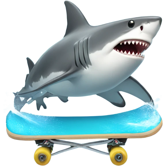 Shark skating emoji