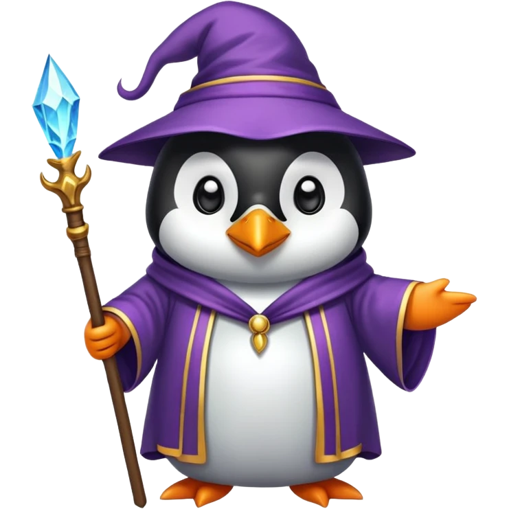 A penguin wizard emoji