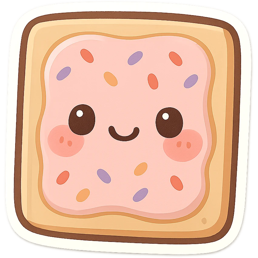 Cute-chibi-poptart, blushing cheeks, cartoon style emoji