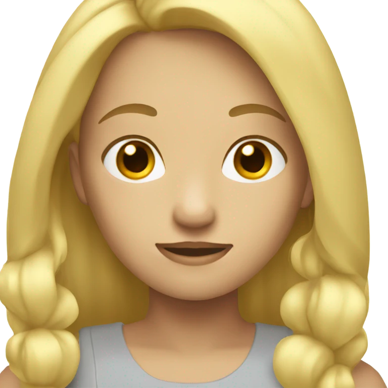 A girl with blonde hair who is 12  emoji