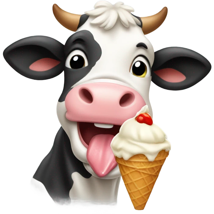 Cow eating ice cream  emoji