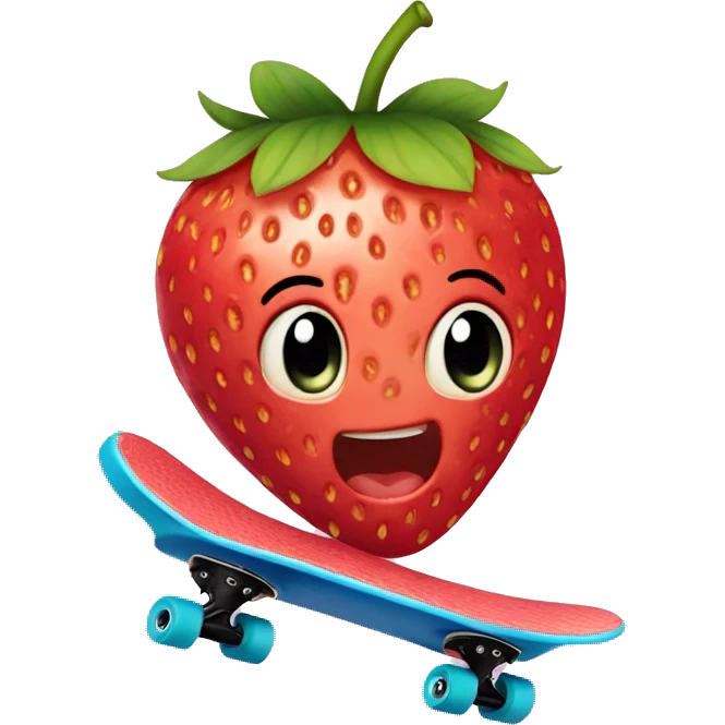 strawberry skate boarding emoji
