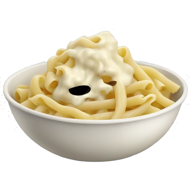 Pasta with white sauce in bowl  emoji