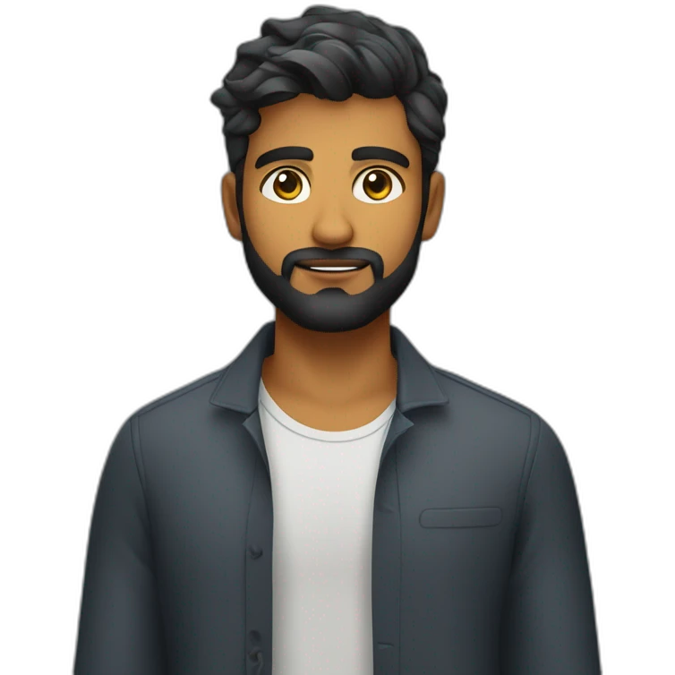 sri lankan 25 year old handsome and stylish guy with a beard with a frowning face emoji