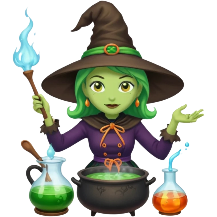 green witch cooking potion emoji