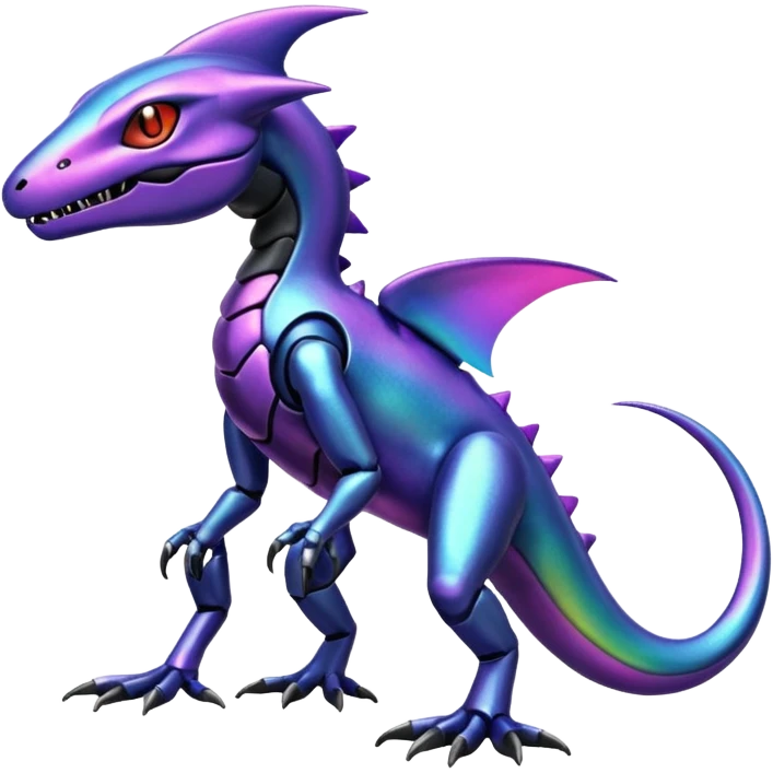 Shiny Iridescent Genesect-Salandit-Fakémon-hybrid-creature (full body)  emoji