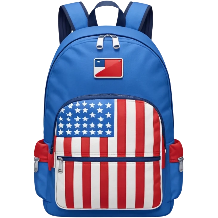 blue backpack with tommyjeans logo like american flag emoji