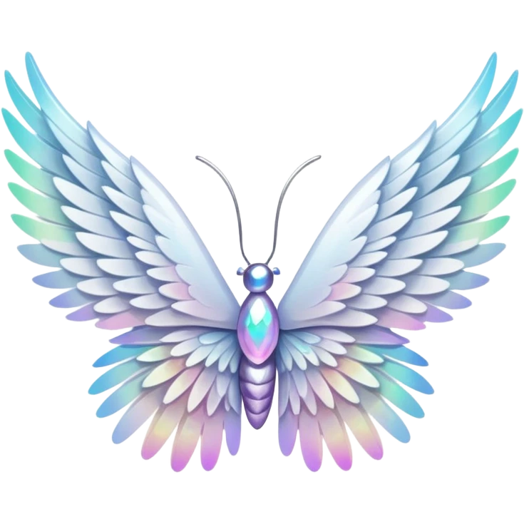 glitter wings white emoji