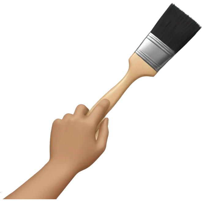 hand quick sweep with brush emoji