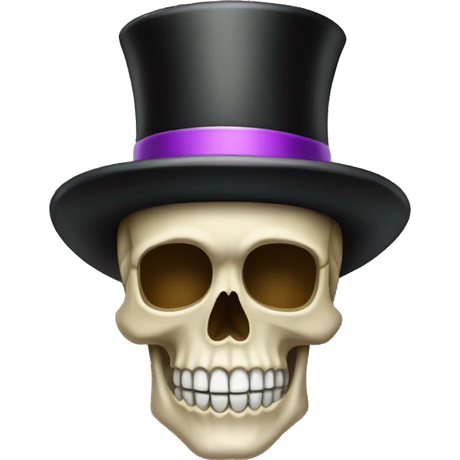 Skull emoji with top hat emoji