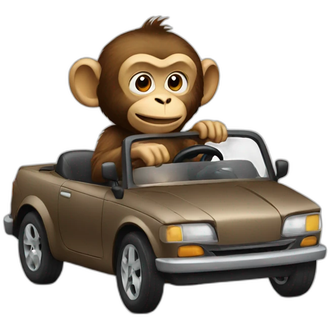 Monkey driving a car emoji