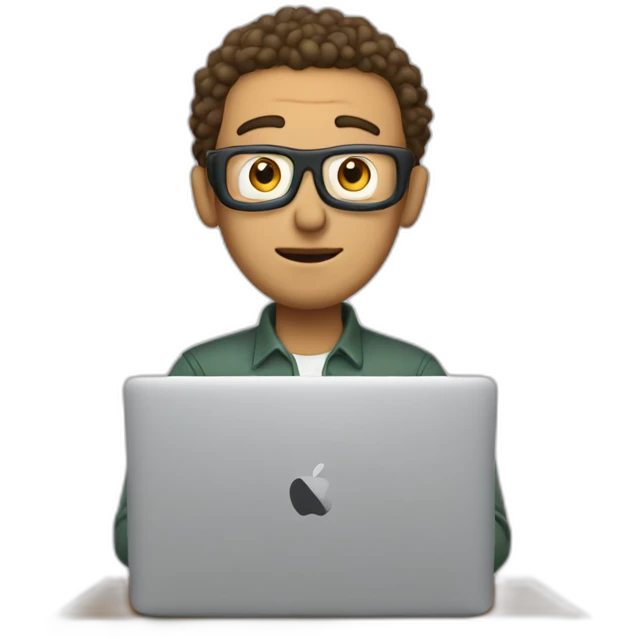 Morty Sanchez working with Macbook emoji