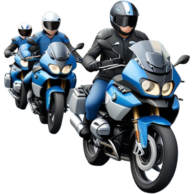 group of BMW motorcycles touring together on road emoji