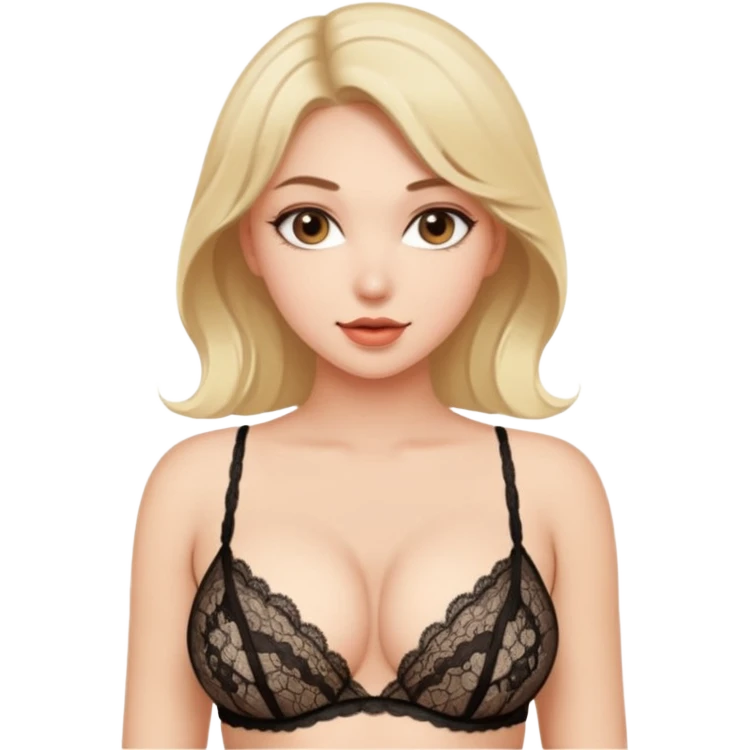 Sexy girl with big boobs lingeri emoji