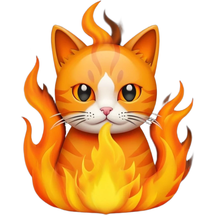 cat on fire emoji