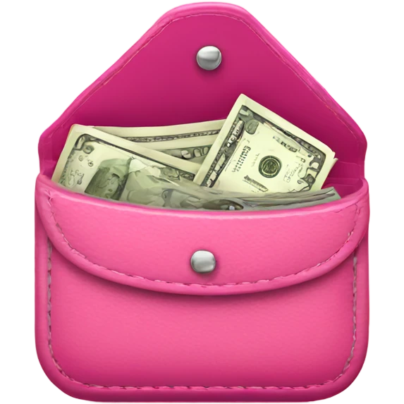 Pink Wallet with money emoji