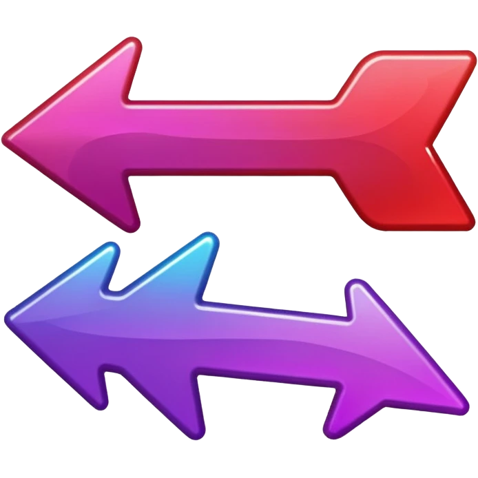 color gradient between red and purple glitter arrow right emoji