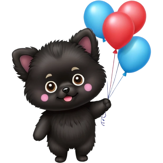 Black Pomeranian balloons emoji