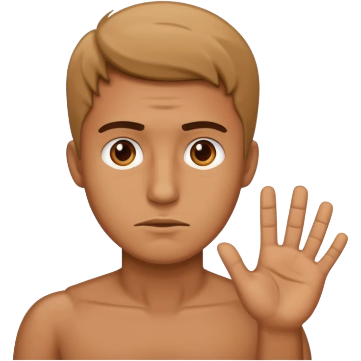 A man saying no with a nonchalant look emoji