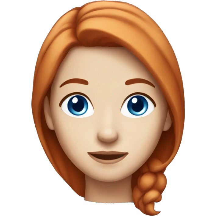 Pretty Redhead woman with blue eyes emoji