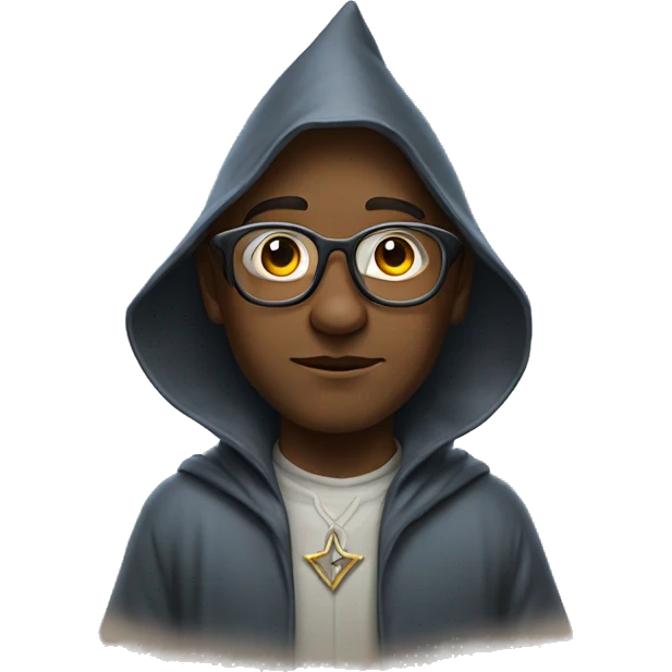 a young wizard wearing glas with lighting  glasseses emoji