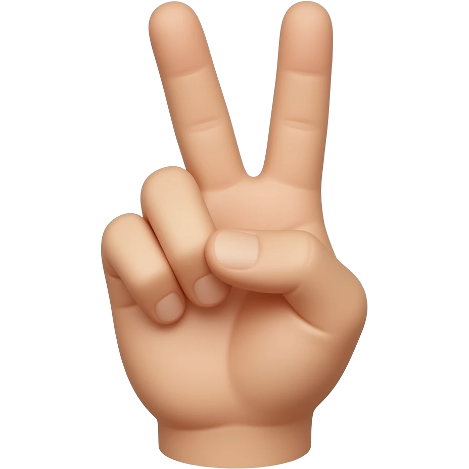 das ✌️ empji aber nur das der daumen auch drausen ist also lit 3 findern emoji