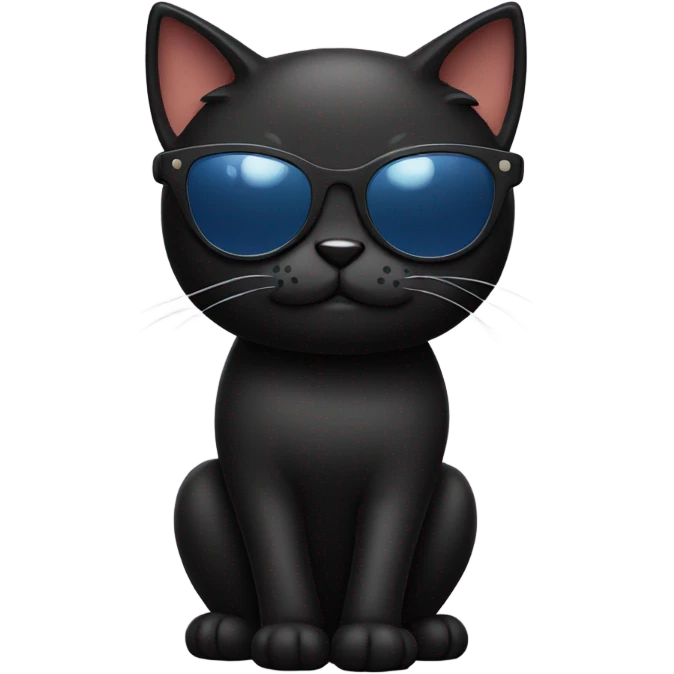 Sassy black cat with sunglasses  emoji