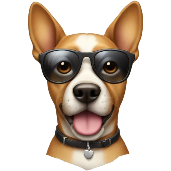 Dog wearing glasses emoji