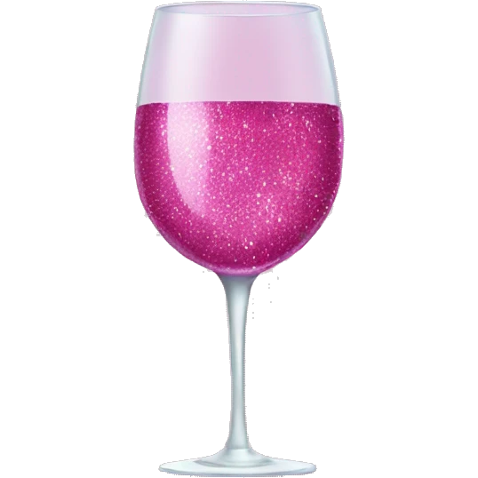 Pink glitter wine emoji