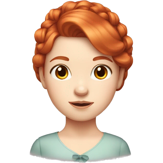 Red-haired girl with bow in hair with pale skin emoji