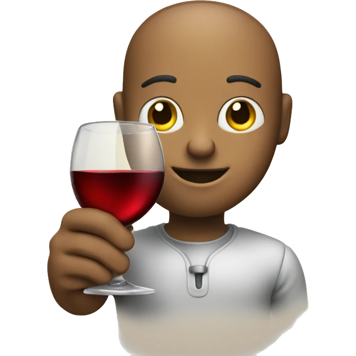 cute chatbot holding a glass of wine emoji