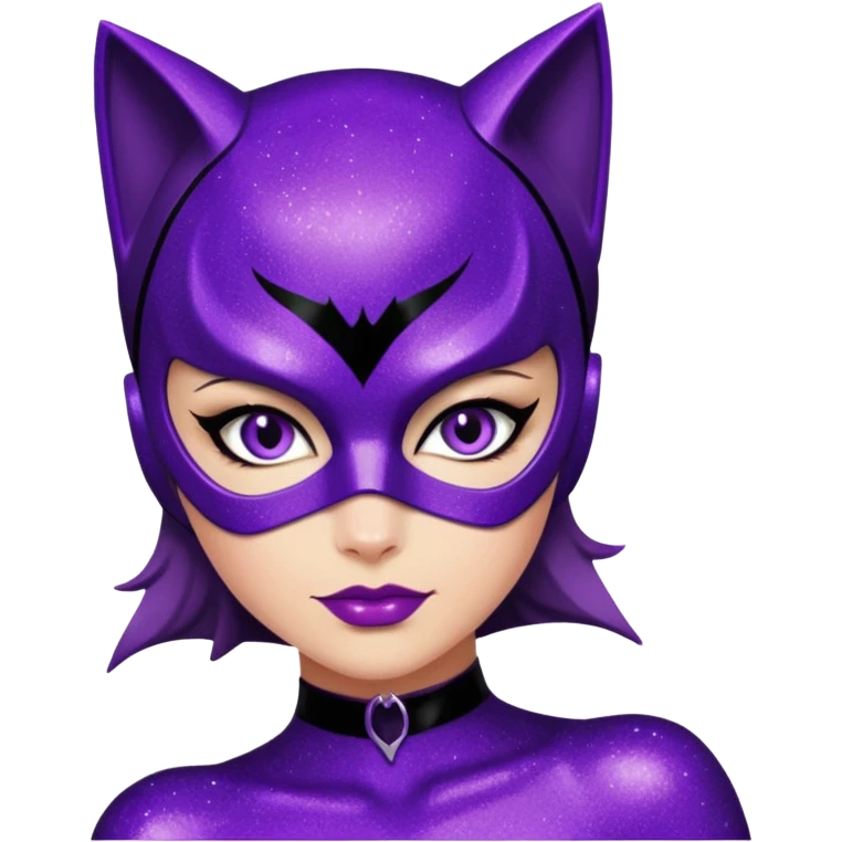 glitter purple Cat woman sexy emoji