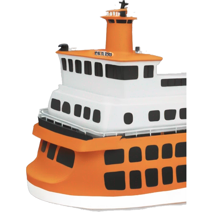 completely orange staten island ferry from the side emoji