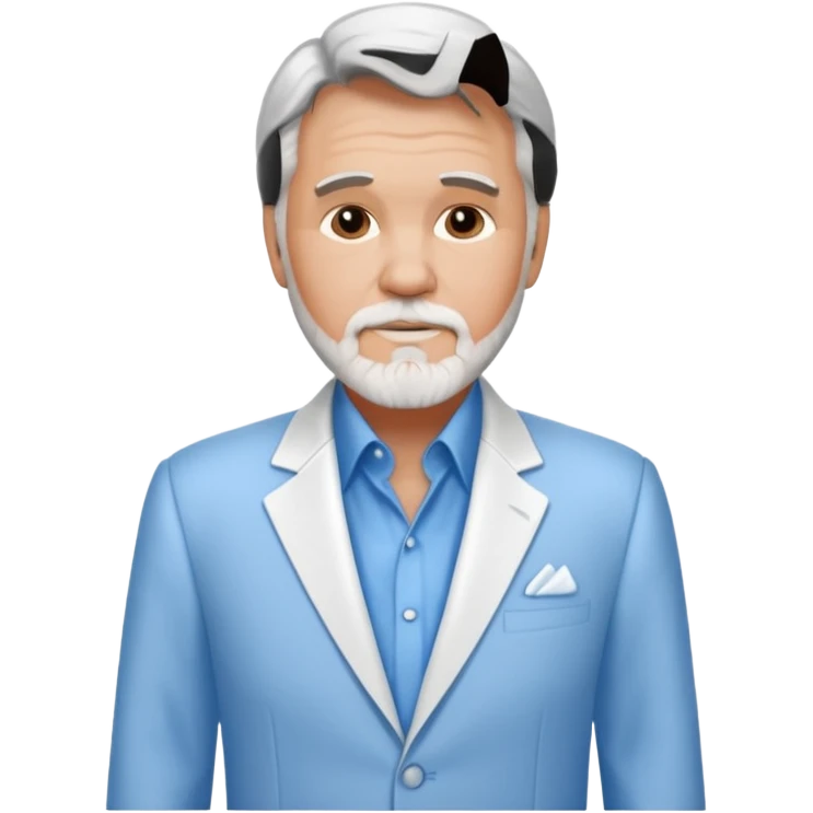 Kenny Rogers with blue dress shirt, white suit jacket emoji