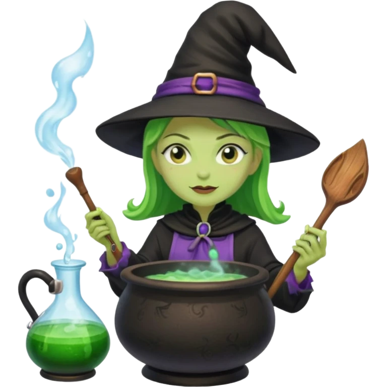 green witch cooking potion emoji