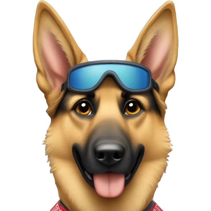 Skiing German shepherd  emoji