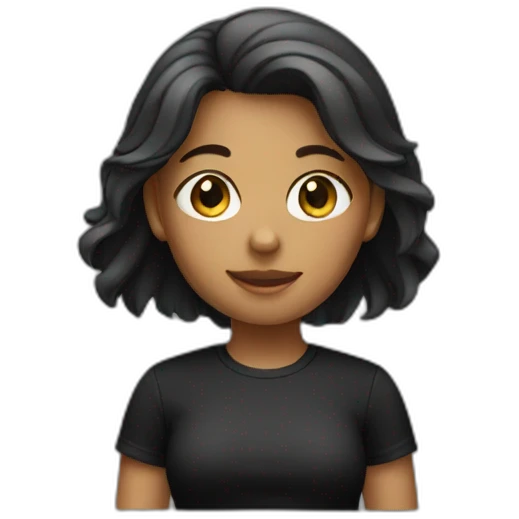 Girl in a black t-shirt  emoji