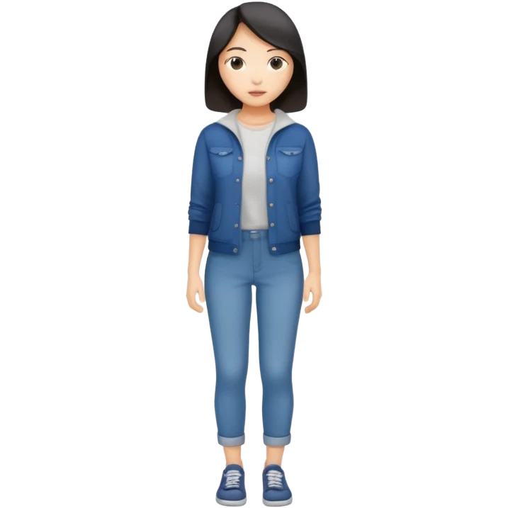 Asian women shining confident full body fat emoji