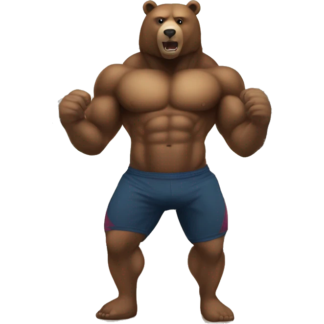 strong bear at gym emoji
