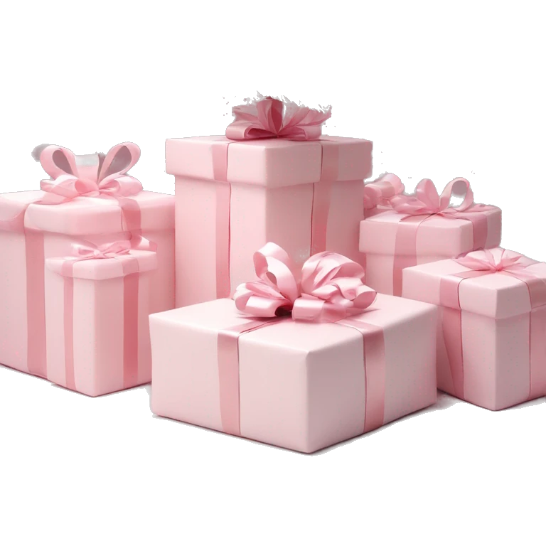 Light pink Christmas gifts under a white Christmas tree  emoji
