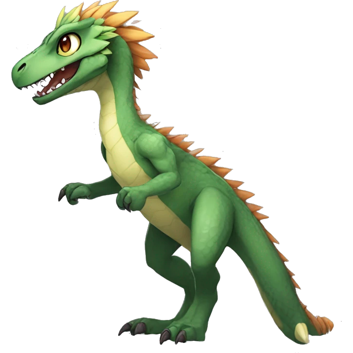 Anthro Sona Fakemon Reptilian Draco-Raptor Full Body emoji