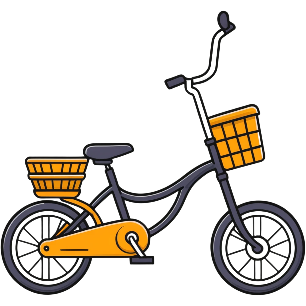 A colorful bicycle with basket emoji