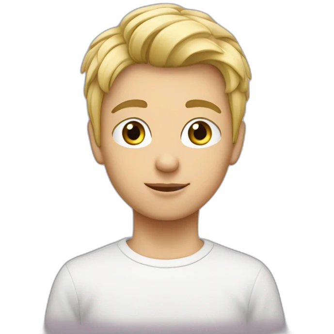 Jeune garçon  yeux verts cheveux blond emoji