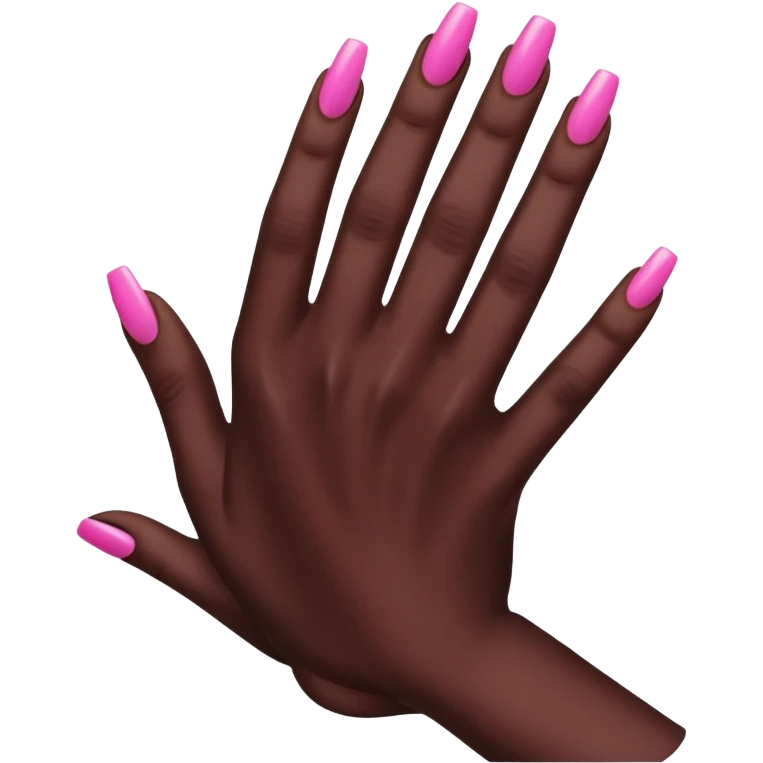 Black hand with pink nails emoji